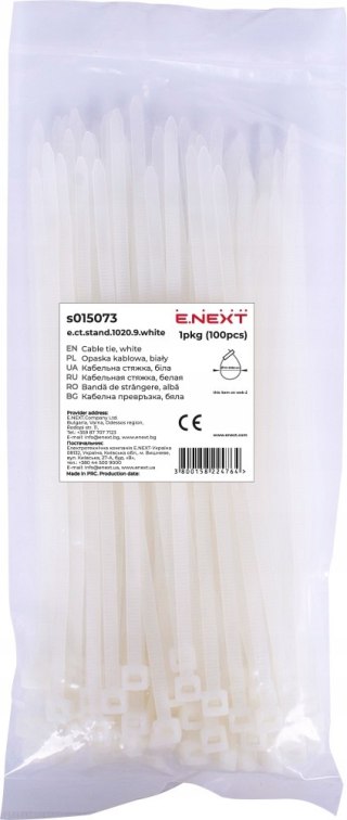 E.NEXT e.ct.stand.1020.9.white - Opaska zaciskowa biała 9x1020mm 100szt