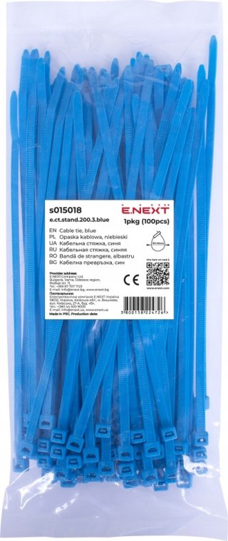 E.NEXT e.ct.stand.200.3.blue - Opaska zaciskowa niebieska, 3x200mm (100szt.)