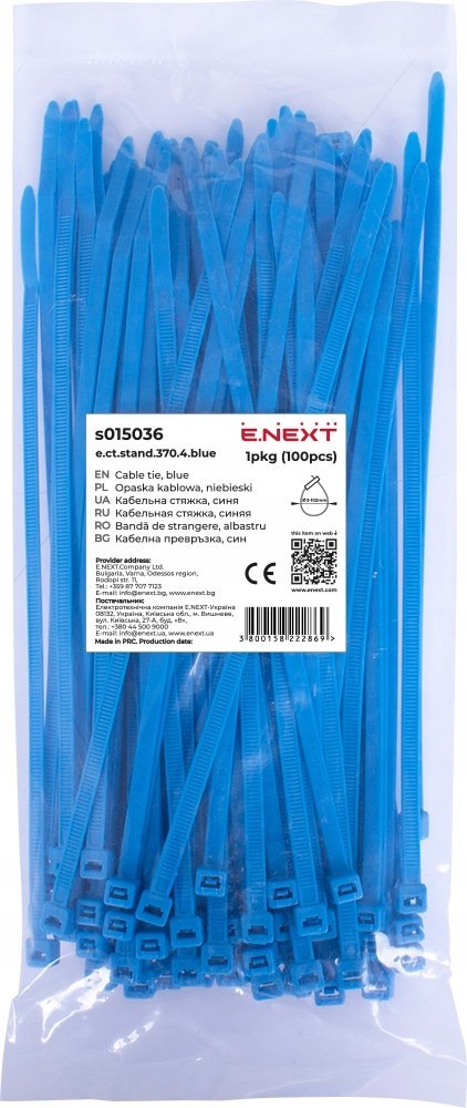 E.NEXT e.ct.stand.370.4.blue - Opaska zaciskowa, niebieska 4mm x 370mm (100szt.)