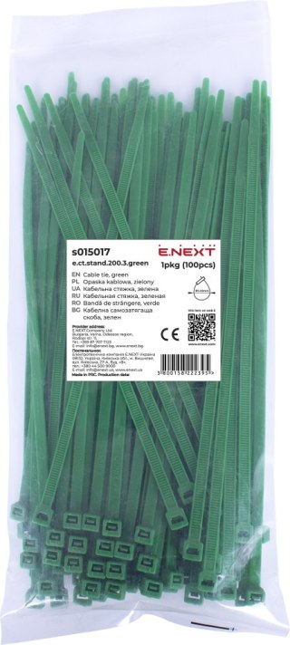 E.NEXT e.ct.stand.200.3.green - Opaska zaciskowa zielone, 3x200mm (100szt.)
