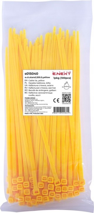 E.NEXT e.ct.stand.200.5.yellow - Opaska zaciskowa, żółta 5mm x 200mm (100szt.)