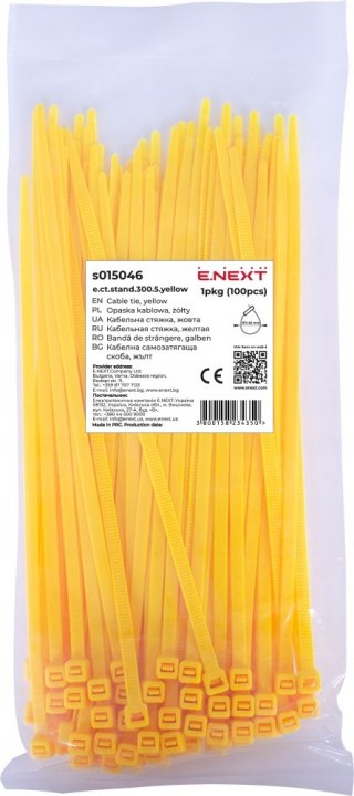 E.NEXT e.ct.stand.300.5.yellow - Opaska zaciskowa żółta 5mm x 300mm (100szt)