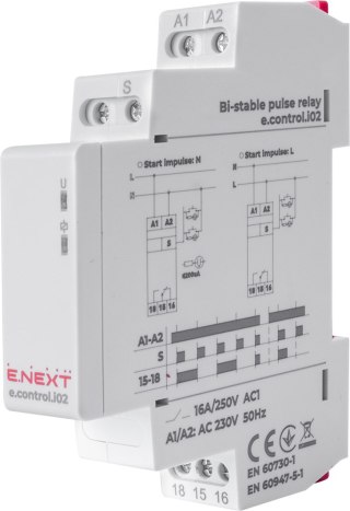 E.NEXT e.control.i02 - Przekaźnik impulsowy bi-stabilny 16A 230V