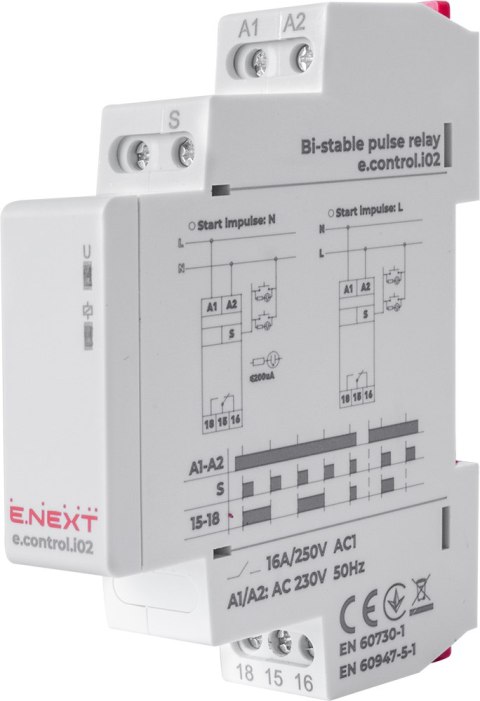 E.NEXT e.control.i02 - Przekaźnik impulsowy bi-stabilny 16A 230V