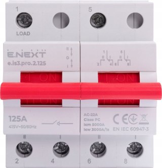 Przełącznik na trzy pozycje 1-0-2 2P 125A 230V/415V