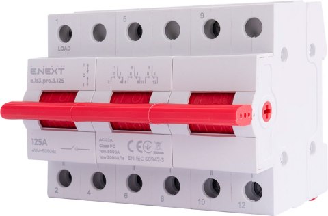 Przełącznik na trzy pozycje 1-0-2 3P 125A 230V/415V