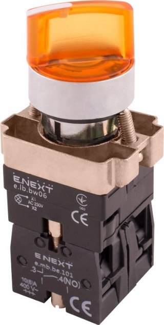 E.NEXT e.mb.bk2565 - Przełącznik tablicowy podświetlany dwie pozycje 22mm pomarańczowy