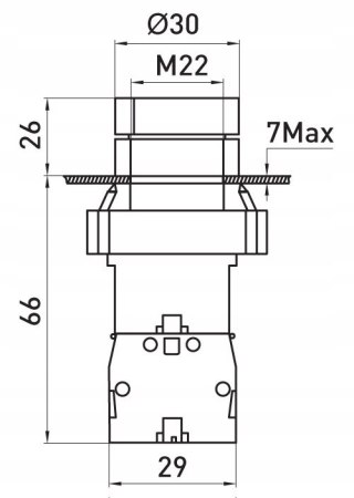 E.NEXT e.mb.bk2565 - Przełącznik tablicowy podświetlany dwie pozycje 22mm pomarańczowy