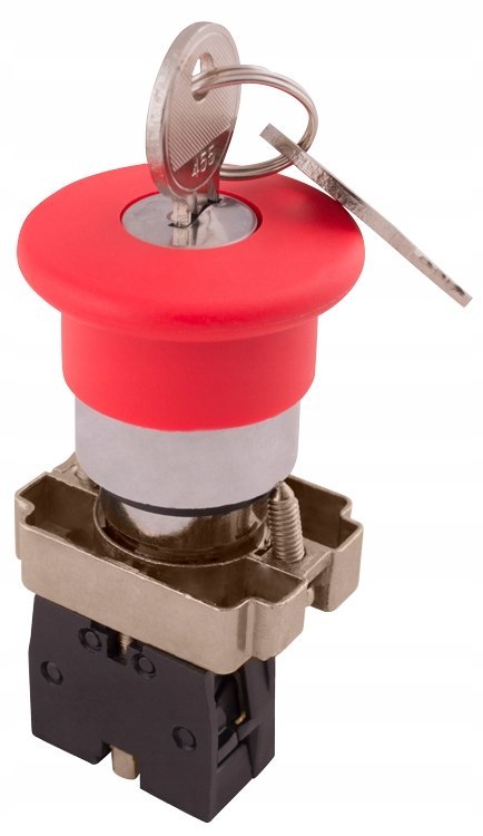 Przycisk grzybkowy tablicowy z kluczem fi22mm 1NC