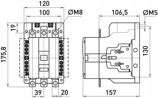 Stycznik 150A 380V 1NO+1NC
