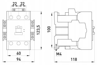 Stycznik 50A 220V 3P NO+NC