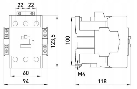 Stycznik 50A 220V 3P NO+NC