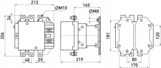 Stycznik mocy 400A 220V NO