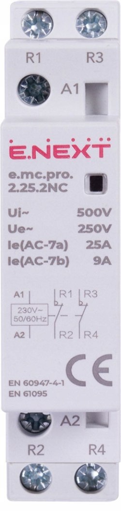 Stycznik modułowy PRO 2P 25A 2NC 230V