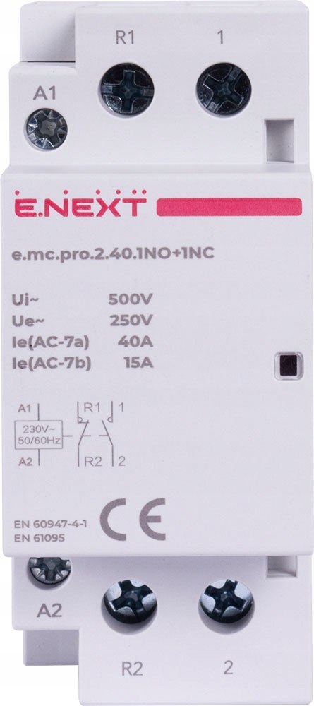Stycznik modułowy PRO 2P 40A 1NO+1NC 230V