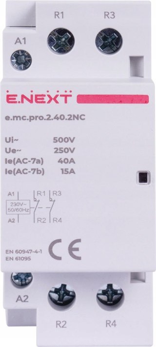 Stycznik modułowy PRO 2P 40A 2NC 230V