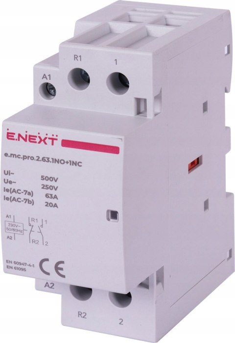 Stycznik modułowy PRO 2P 63A 1NO+1NC 230V
