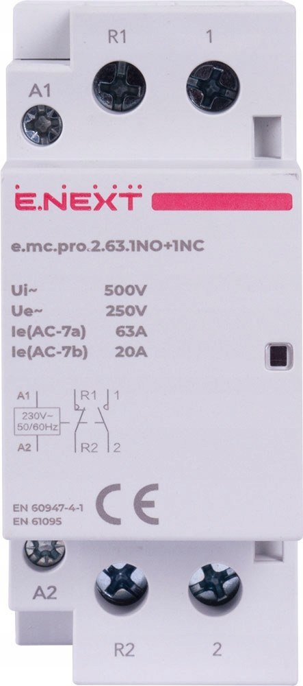 Stycznik modułowy PRO 2P 63A 1NO+1NC 230V