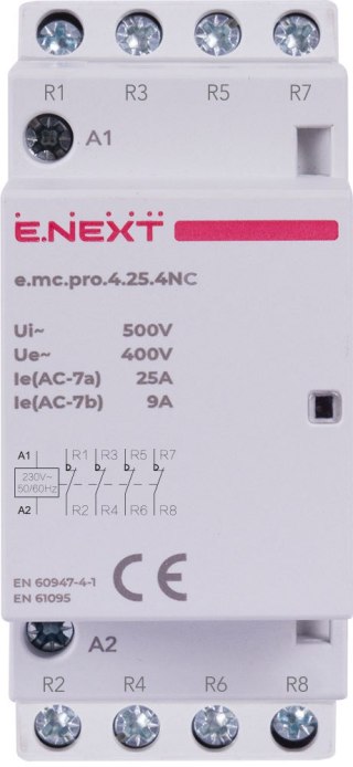 Stycznik modułowy PRO 4P 25A 4NC 230V