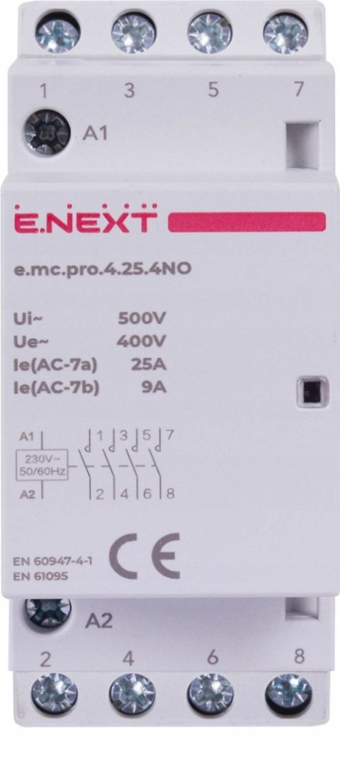Stycznik modułowy PRO 4P 25A 4NO 230V