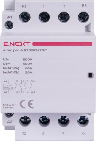 Stycznik modułowy PRO 4P 63A 2NO+2NC 230V