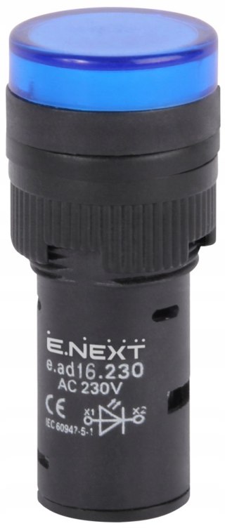 E.NEXT e.ad16.230.blue - Wskaźnik LED 16mm 230V AC niebieski
