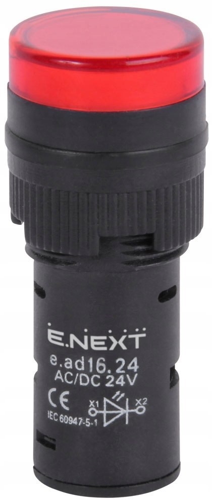E.NEXT e.ad16.24.red - Wskaźnik LED 16mm 24V AC/DC czerwony