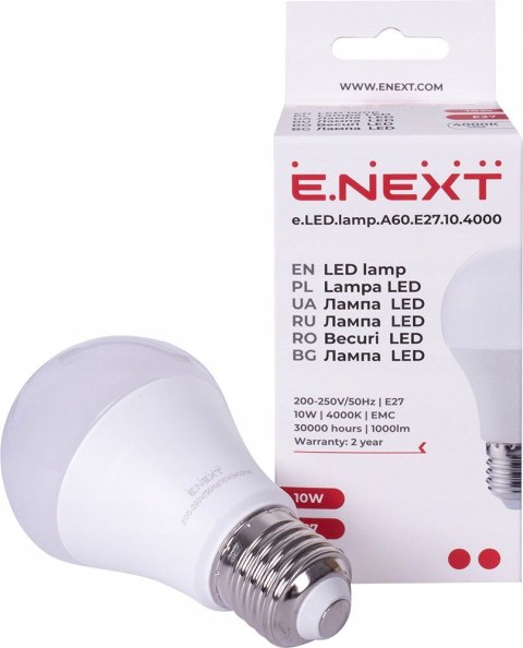 Żarówka LED E27 A60 E27 10W, 4000K