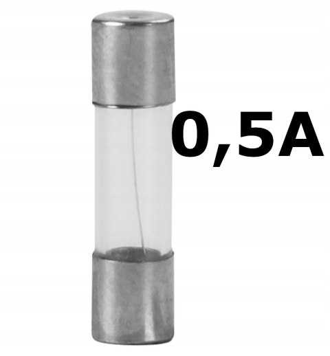 Bezpiecznik szklany 5x20 0,5A zestaw 10 szt.