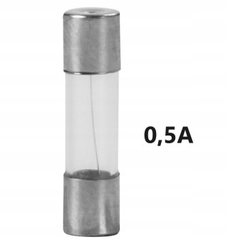 Bezpiecznik szklany 5x20 0,5A zestaw 10 szt.