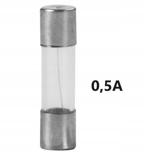 Bezpiecznik szklany 5x20 0,5A zestaw 10 szt.