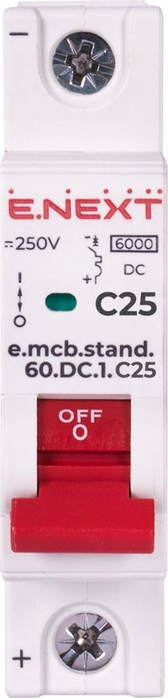Wyłącznik nadprądowy DC C25 25A 1P 250V 6kA