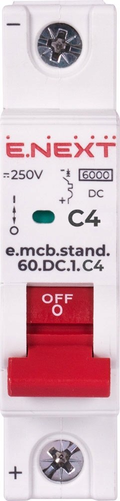 Wyłącznik nadprądowy DC C4 4A 1P 250V 6kA