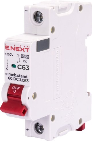 Wyłącznik nadprądowy DC C63 63A 1P 250V 6kA