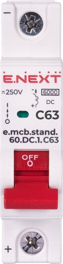 Wyłącznik nadprądowy DC C63 63A 1P 250V 6kA