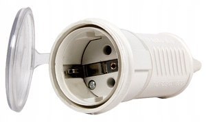 Gniazdo przenośne 2P 230V 16A z klapką