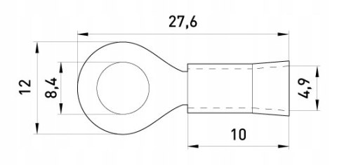 Izolowana końcówka oczkowa 1.5-2.5 mm2 czarna 100 szt.