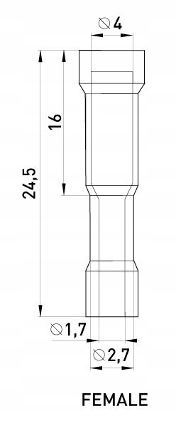 Konektor izolowany żeński 0,5-1,5mm 100szt.