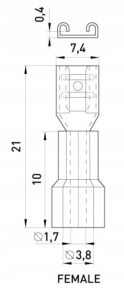 Konektor izolowany żeński 0,5-1,5mm 100szt.