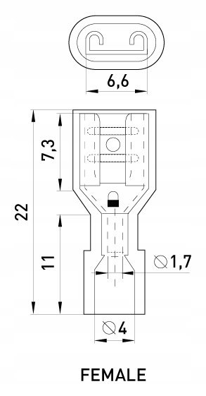 Konektor izolowany żeński 0,5-1,5mm 100szt.
