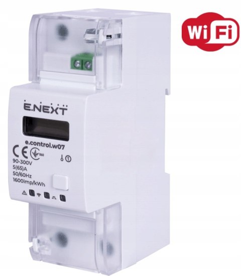 E.NEXT e.control.w07 - Licznik jednofazowy WIFI z przekaźnikiem smart Life