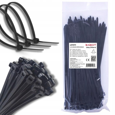 E.NEXT e.ct.stand.400.5.black - Opaska zaciskowa, czarna 5mm x 400mm (100szt.)