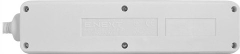 E.NEXT e.es.3.1.5.z.b.2 - Przedłużacz 3 gniazda 1,5m 2xUSB 2,4A uziemienie