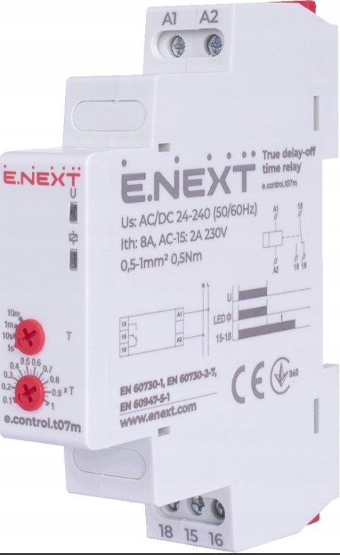 E.NEXT e.control.t07m - Przekaźnik czasowy opóźnienie wyłączania