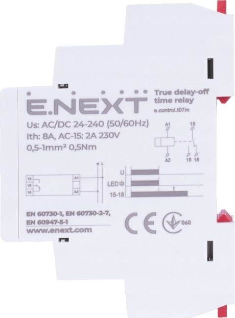 E.NEXT e.control.t07m - Przekaźnik czasowy opóźnienie wyłączania
