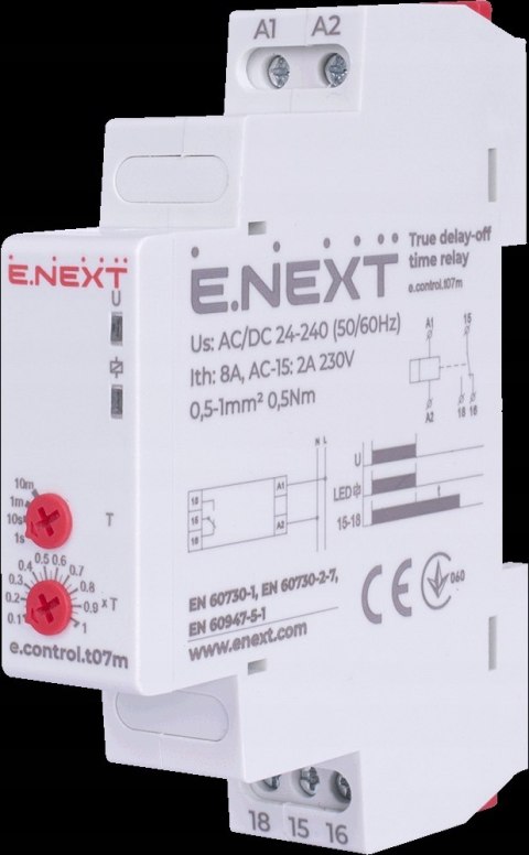 E.NEXT e.control.t07m - Przekaźnik czasowy opóźnienie wyłączania