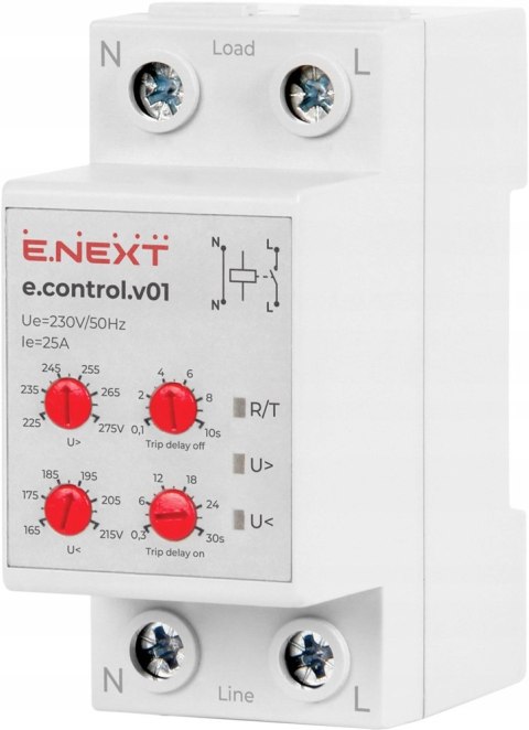 E.NEXT e.control.v01 - Przekaźnik kontroli napięcia 25A jednofazowy