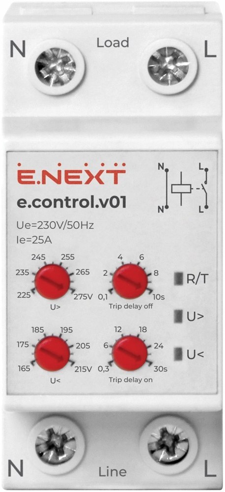 E.NEXT e.control.v01 - Przekaźnik kontroli napięcia 25A jednofazowy