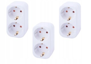 Rozgałęźnik złodziejka 2X gniazda 16A z uziemieniem TYP schuko BABY protect