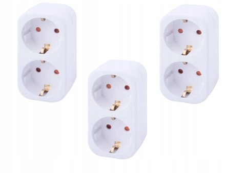 Rozgałęźnik złodziejka 2X gniazda 16A z uziemieniem TYP schuko BABY protect